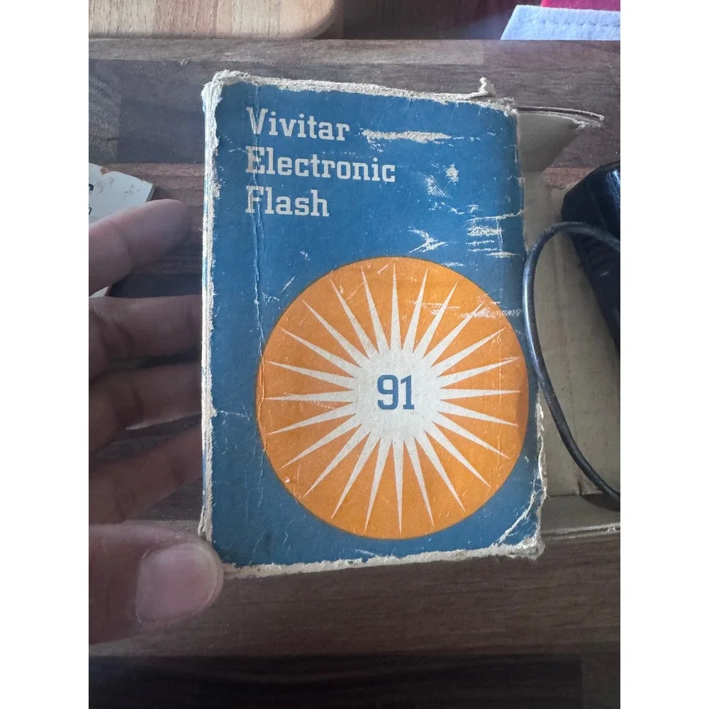 Vintage Vivitar Model 91 Electronic Flash Made In Japan w/ Box & Manual Untested